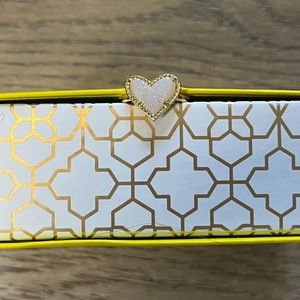 Ari Heart Gold Band Ring in Iridescent Drusy